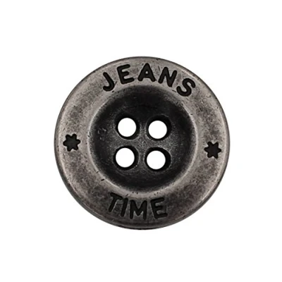 Imagen de Botones de metal plateados básicos para pantalones vaqueros, 4 agujeros, fabricados en Alemania, 5 unidades (18 mm)