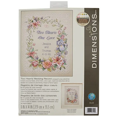 Imagen de Dimensions Boda de Dos Corazones, Papel Algodón, Multicolor