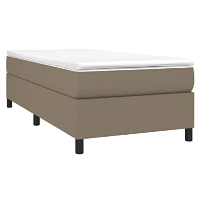 Imagen de vidaXL Estructura de Cama, Somier Individual Listones, Base Cama Tapizada, Mueble para Dormitorio Hogar, Tela Gris Taupe 90x200 cm