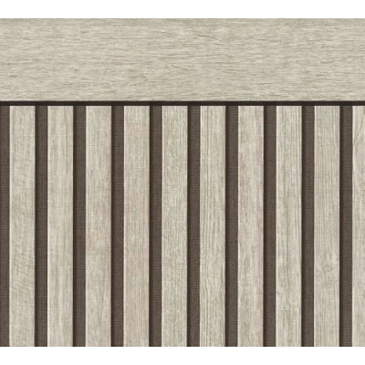 Imagen de A.S. Création Papel pintado efecto madera gris, negro 399562 no tejido Paneles acústicos Aspecto zócalo escandinavo en formato apaisado 5,00m x 1,06m Made in Germany