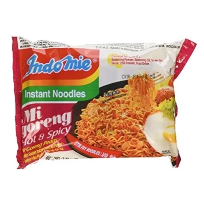 Imagen de Indo Mie Calentador Fried fideos Mi Goreng Pedas 80g x 5 paquetes