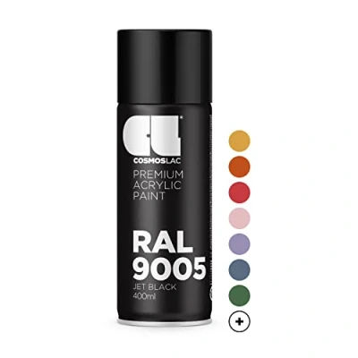 Imagen de CL COSMOS LAC SPRAY PREMIUM ACRYLIC BRILLANTE RAL 400 ML 9005 Negro intenso