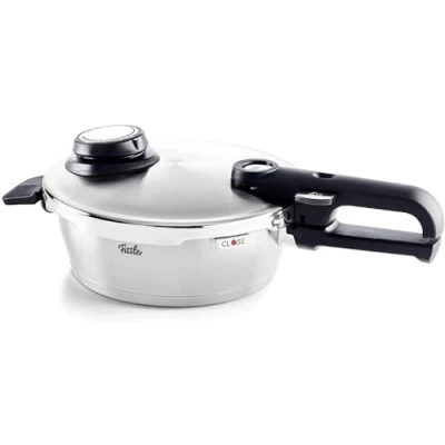 Imagen de Fissler Vitavit Premium Olla a presión de 1,8 L y 18 cm diámetro, acero inoxidable, 4 niveles cocción, incluye accesorio cocción al vapor, inducción