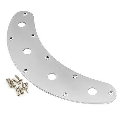 Imagen de Musiclily Pro 4 Agujeros Bass Placa Control Plate de Acero para Bajo Eléctrico tipo Music Man, Cromado