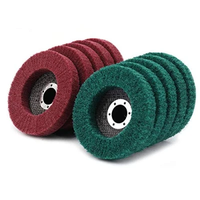 Imagen de BomDog Rueda de Pulido, 10 Piezas Pulido Disco Aleta Fibra Nailon 4&quot;, Grano 180 para Amoladora Angular, Discos Abrasivos Estropajo/Grit 180/320 Kit/G