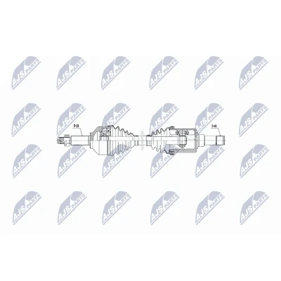 Imagen de NTY NPW FR 075 Árbol de transmisión Eje delantero Caja cambios manual, 6 marchas FORD: Transit Custom V362 Furgón, V363 Furgón