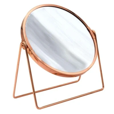 Imagen de RIDDER Espejo de Maquillaje, pie Verano, Cobre/Oro Rosa, con 5 aumentos, manejable, Moderno