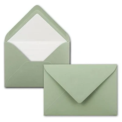 Imagen de Neuser Paper Sobres (100 unidades, formato DIN C6, forrados con papel de seda blanco, 100 g/m², 11,4 x 16,2 cm), color verde
