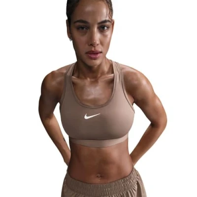 Imagen de Nike Performance BRA Sujetadores deportivos con sujeción media, Mujer, Talla: Large, Mink brown/white