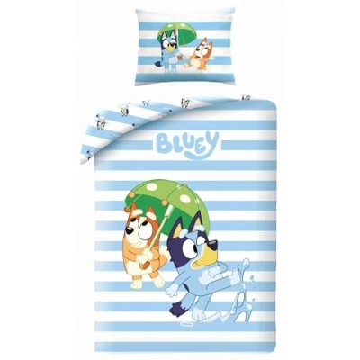 Imagen de Halantex Bluey BY1324 Juego de ropa cama infantil (140 x 200 cm + 70 90 cm, 100% algodón), diseño con licencia oficial