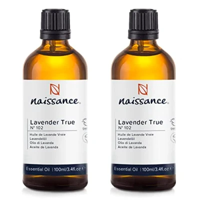 Imagen de Naissance Aceite Esencial de Lavanda Puro (No.102) 200ml (2x100ml) Aromaterapia Natural, Dormir, Masaje, Cuerpo, Pelo, Relajación Humificador, Velas, Jabones, Difusor, Ambientador, No Deluido