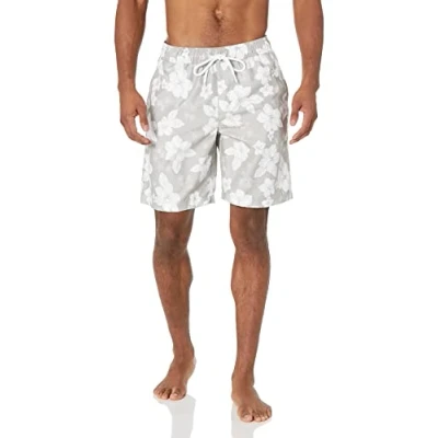 Imagen de Amazon Essentials Traje de Baño 23 Cm Secado Rápido Hombre, Gris Hibisco, M