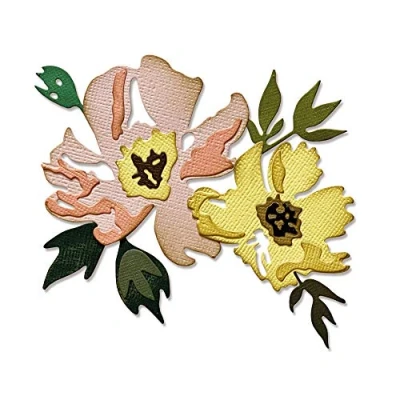 Imagen de Sizzix 665209 Troquel Thinlits diseño de flores #1 por Tim Holtz 7 unidades
