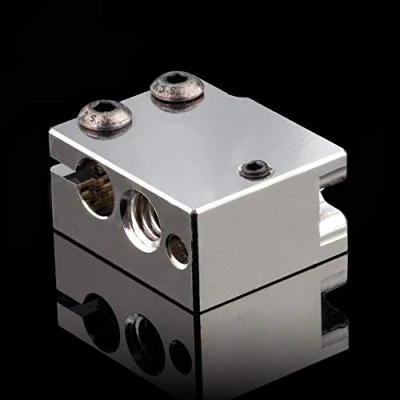 Imagen de Bloque de calentador cobre chapado en alta temperatura compatible con Volcano Hotend PT100 Cartucho Sensor DDB Extrusora Impresora 3D (Cobre)