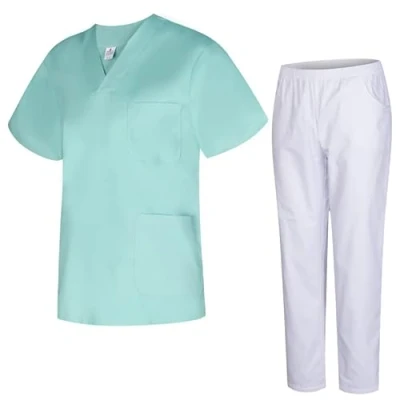 Imagen de MISEMIYA Uniforme Sanitario Unisex Uniformes Sanitarios MÉDICOS con Pantalon BLANCO 817 8312 S, Turquesa