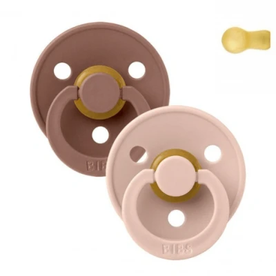 Imagen de 2 Chupetes BIBS Colour Round Blush/Woodchuck