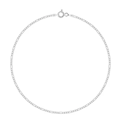 Imagen de Planetys Tobillera de Plata Ley 925 Rodiada Cadena Figaro 1.5 mm Ancho