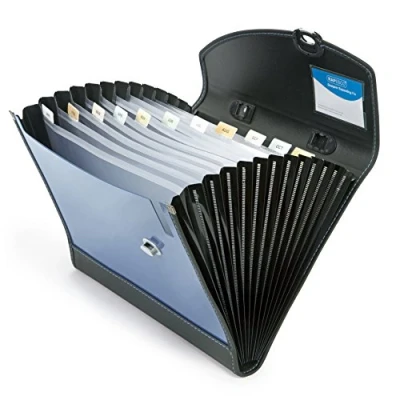 Imagen de Rapesco 0681 Carpeta Archivadora tipo Acordeón A4+, 13 Compartimentos, Azul y Negro
