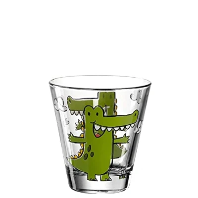 Imagen de Leonardo Bambini 017900 Vaso de cristal para niños, apto lavavajillas, 215 ml, diseño animales