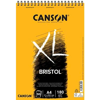 Imagen de Canson Álbum Espiral 21x29,7 50H XL Bristol Extraliso 180g, Blanco, A4