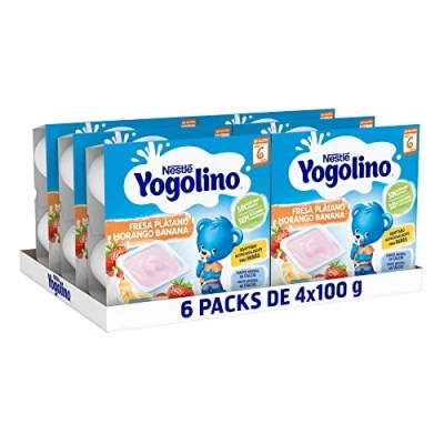 Imagen de NESTLÉ YOGOLINO Fresa Plátano, a partir de los 8 meses, Pack 6 (4x100g), Fórmula mejorada