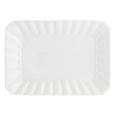Imagen de La Porcellana Ducale Bandeja Rectangular para repostería (27 x 19 cm), Color Blanco