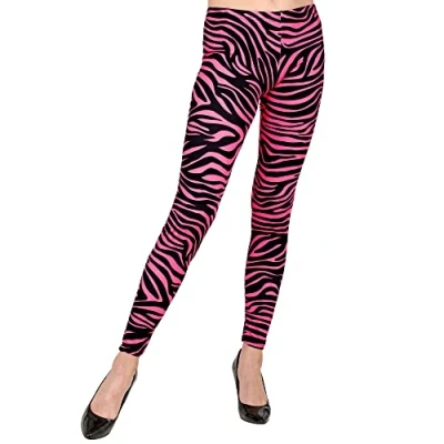 Imagen de WIDMANN MILANO PARTY FASHION Leggings 80s, años 80, fiebre disco, mal gusto, estampado a rayas, fiesta temática, carnaval