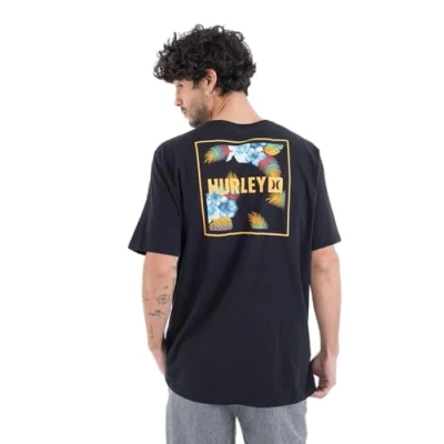 Imagen de Hurley Evd Four Corners SS Camiseta, Negro, S para Hombre