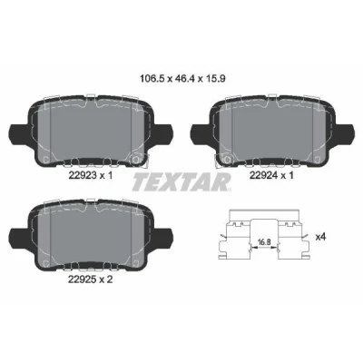 Imagen de TEXTAR 2292301 Juego de pastillas freno con avisador acústico desgaste accesorios OPEL: Insignia B Grand Sport, Sports Tourer