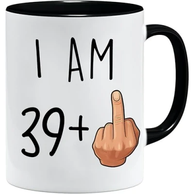 Imagen de Juego de taza y caja regalo con texto &quot;I AM 39 + 1 Novedad 325 ml te, cafe, oficina, trabajo en casa