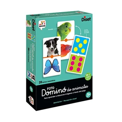 Imagen de Diset Domino Photo Animals, Juego de dominó fotográfico con animales a partir 3 años