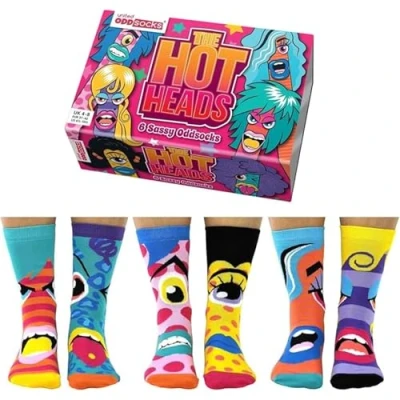 Imagen de United Oddsocks The Hotheads Box of 6 Odd Socks for Ladies UK 4 8 EUR 37 42