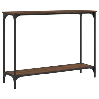 Imagen de vidaXL Mesa Consola, con Almacenaje, Mesita Auxiliar, para Salón Pasillo Recibidor Entrada, Madera de Ingeniería Marrón Roble