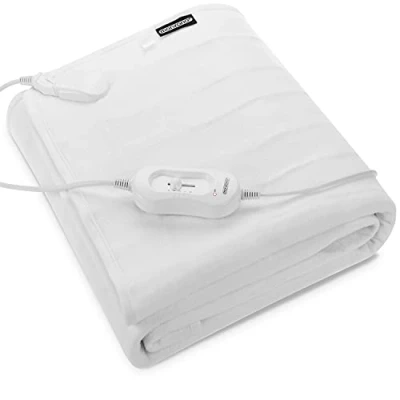 Imagen de Monzana Manta Eléctrica Térmica 150x80cm Calientacamas eléctrico 60W Lavable Blanca 3 Niveles de Calor