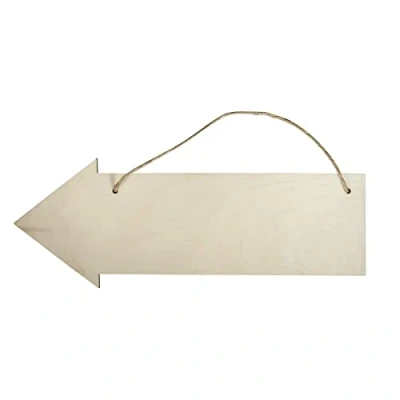 Imagen de Rayher Flecha madera para colgar, personalizable, con cuerda yute, 40x15 cm, 62848505