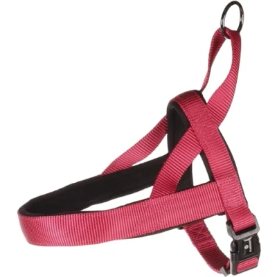 Imagen de Flamingo Arnés para Perro Noruego Abbi, Color Rojo, Cereza, XL, 65 a 80 cm, 25 mm, Ajustable continuamente, con Hebilla de Clic y asa