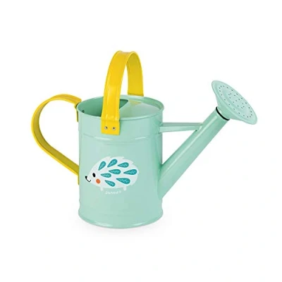 Imagen de Janod Happy Garden Regadera Infantil de Metal Juego Jardinería al Aire Libre Desde 3 Años, J03191, Azul y Amarillo