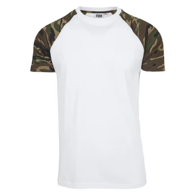 Imagen de Urban Classics Raglan Contrast Camiseta estampada, Hombre, Talla: Large, White/dark green