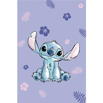 Imagen de Disney Lilo e Stitch Manta de microfibra, color azul, 100 x 150 cm, 100% poliéster