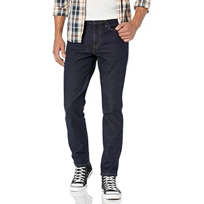 Imagen de Amazon Essentials Pantalón Vaquero Cómodo y Elástico de Ajuste Entallado (Previamente Goodthreads) Hombre, Azul Oscuro, 33W / 34L