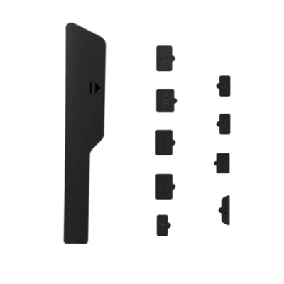 Imagen de 9Pcs Tapón Antipolvo para PS5 slim Consola De juegos Protector Polvo Silicona Negro Cubierta A Prueba Tapa Kits Accesorios