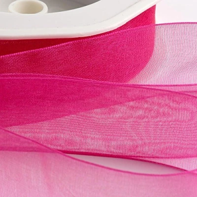 Imagen de Italian Options Cinta de organza gasa, rollo 25 mm x 20 m, color rosa azalea