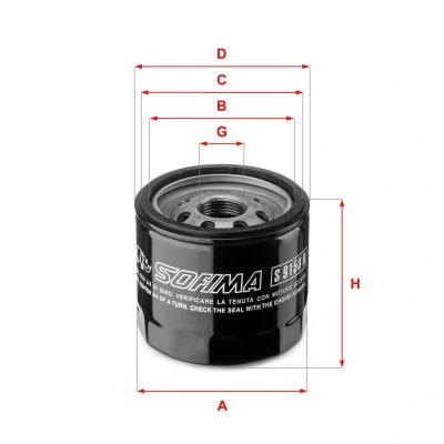 Imagen de SOFIMA S 9150 R Filtro de aceite M 20 X 1,5 con válvula bloqueo retorno enroscable FIAT: Doblo I Familiar, Stilo Hatchback
