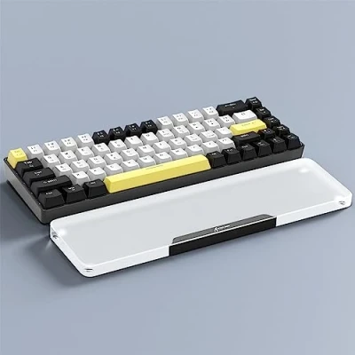 Imagen de Attack Shark Reposamuñecas de Acrílico para 68 Teclas, Reposamanos Aleación Aluminio CNC, Teclado Mecánico Gaming con Diseño 60%, Soporte Ergonómico Muñeca Negro