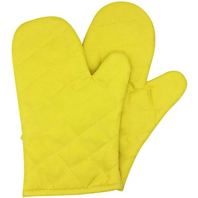 Imagen de Voarge guantes de horno, resistentes al calor, horno gruesos, 1 par (amarillo)