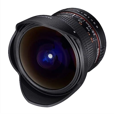 Imagen de Samyang F1112101101 Objetivo fotográfico DSLR para Canon EF (Distancia Focal Fija 12mm, Apertura f/2.8 22 ED AS NCS, Ojo de Pez), Negro