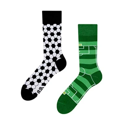 Imagen de Dedoles Calcetines Unisex Hombre Mujer y Niños Algodón muchos diseños divertidos diferente izquierda derecha, color: Verde, diseño: Fútbol, tamaño: 39 42