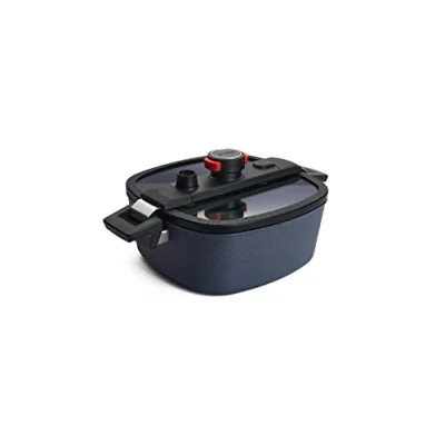 Imagen de Woll Active Lite Cacerola cuadrada con tapa, 26 cm x cm, 10,5 de alto, 5,5 litros, 2 asas laterales Apto para vitrocerámica, gas, eléctrico, halógeno, no inducción, aluminio, antracita