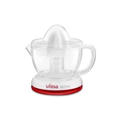 Imagen de Ufesa EX4934 Exprimidor Eléctrico para Cítricos y Naranjas, 40 W, 0.7 litros, Plástico, Blanco/Rojo