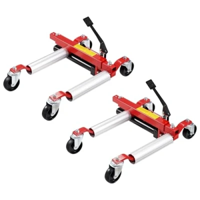 Imagen de VEVOR Carro de Manipulación Automóviles Carga 680 kg 2 Piezas Hidráulico para Desplazamiento Ruedas Giratorias Posicionamiento Vehículos, Camiones, Remolques